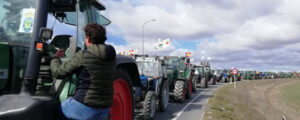 Los agricultores y ganaderos llenan Arévalo de tractores para protestar por la situación del campo