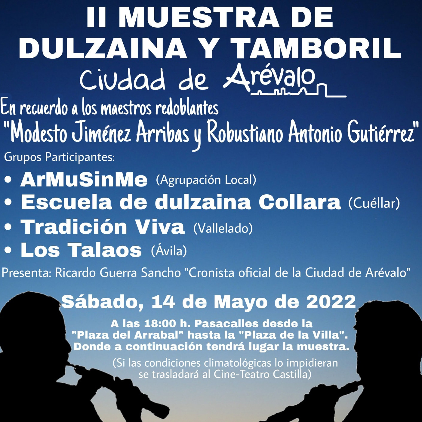 Audio: Mañana sábado se celebra la II Muestra de dulzaina y tamboril ‘Ciudad de Arévalo’