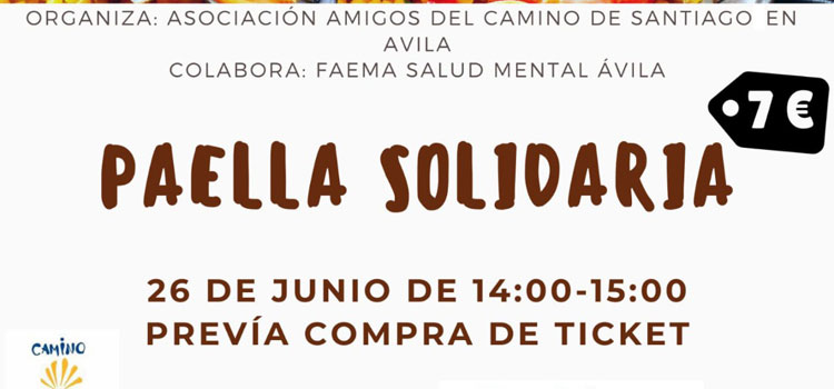 La Asociación Amigos del Camino de Santiago organiza una paella solidaria el domingo 26 de junio